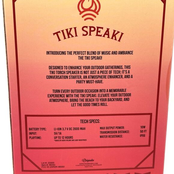 Hard Rock Hotel Casino Tulsa Tiki Speaki Wireless Bluetooth Speaker w/Stake NEW - Picture 5 of 13